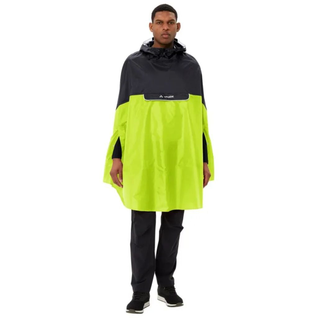 Vaude Covero Poncho Kapuze gelb für Radfahrer mit Seitenfenstern