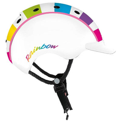kinder fahrradhelm casco Casco Mini 2 Rainbow S Kinderfahrradhelm weiß und Regenbogen