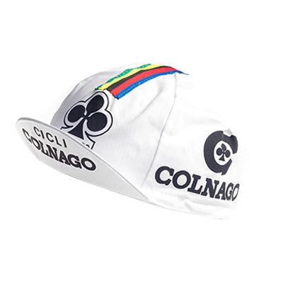 Vintage Cycling Cap Radsportmütze Multisport weiß Colnago Logo