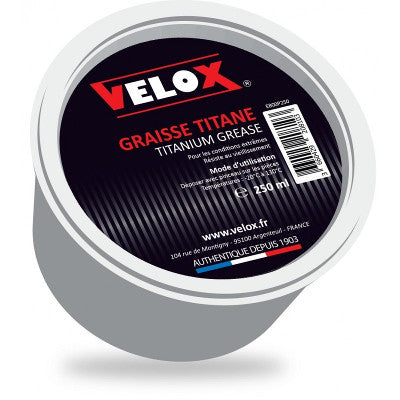 Velox Pot de graisse blanche titane pour vélo route et VTT