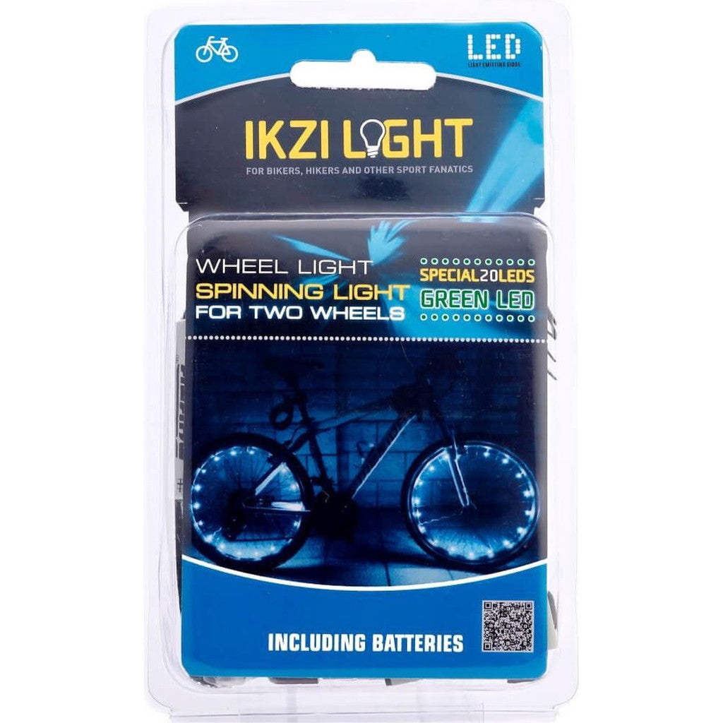 Ikzi Light Éclairage roue vélo signalisation 20 LEDs bleu ou vert