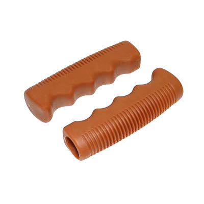 fahrradgriffe gummi Fahrradgriffe 110 mm Gummi mit Vertiefung karamellfarben retro