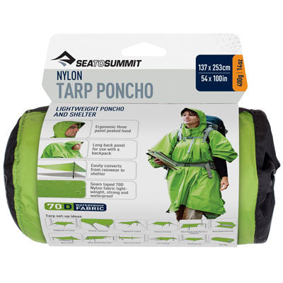 poncho zelt Sea To Summit Poncho Nylon Tarp Zelt 70D grün für Fahrrad Biwak