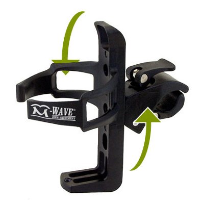 Porte bidon de vélo orientable sur cintre en plastique noir