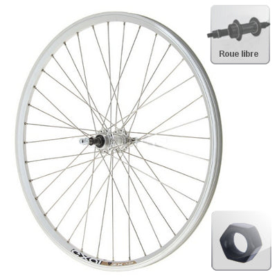 Roue Arrière Vélo 24 Pouces Taylor-Wheels Pour Roue Libre à Vis 507-19 Argent