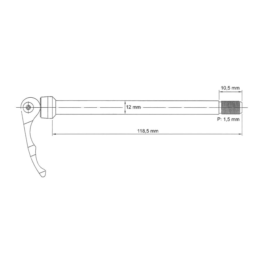 Novatec Axe traversant 12x 1,5 x 100 mm 