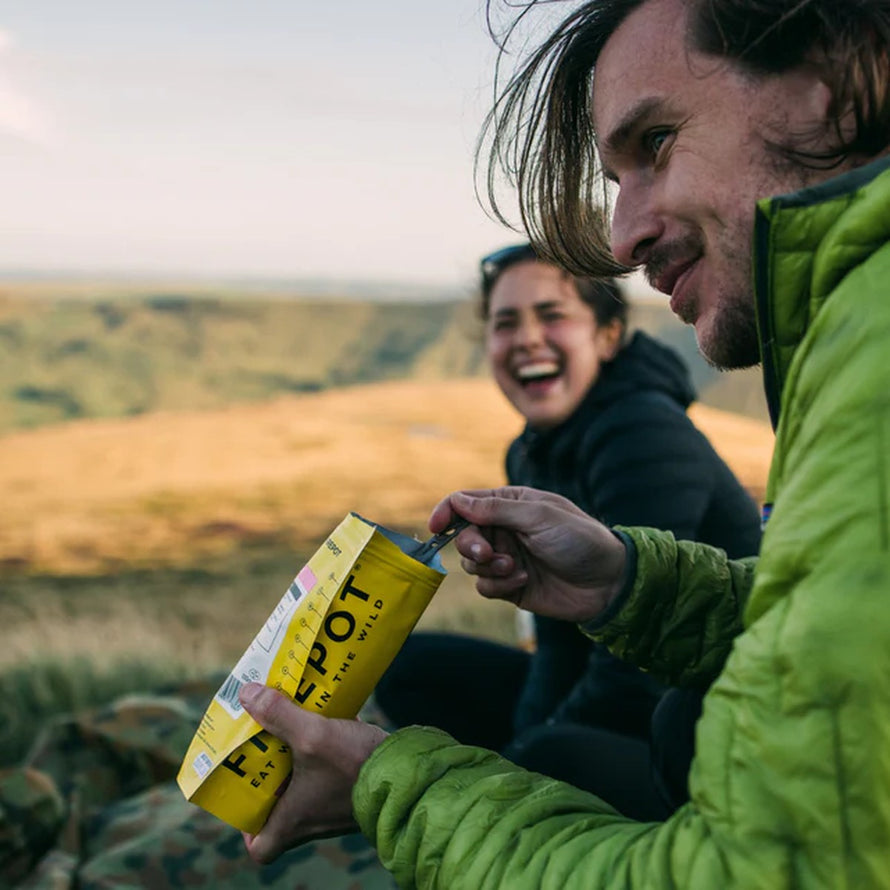 Repas lyophilise Firepot porc effiloche barbecue modele 18 parfait pour aventure et randonnee en plein air