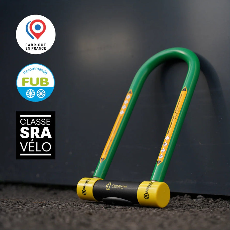 Antivol U vélo homologué avec gaz odorant Cactus Lock