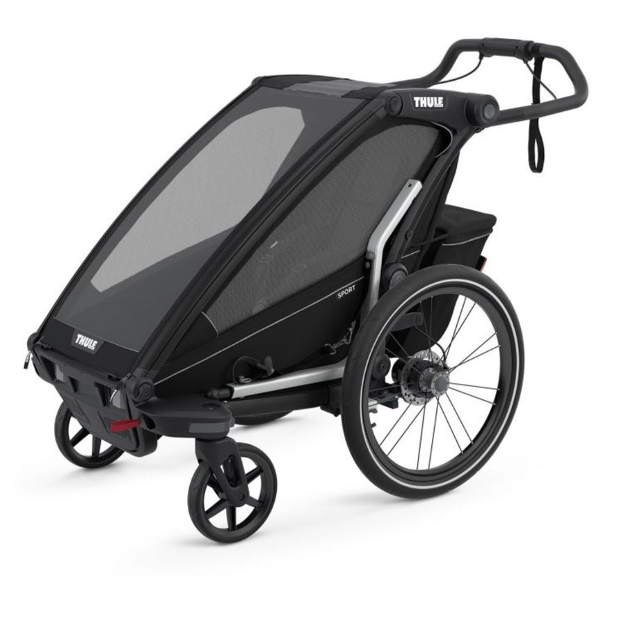 Thule remorque vélo chariot sport pour un enfant  vue mode poussette