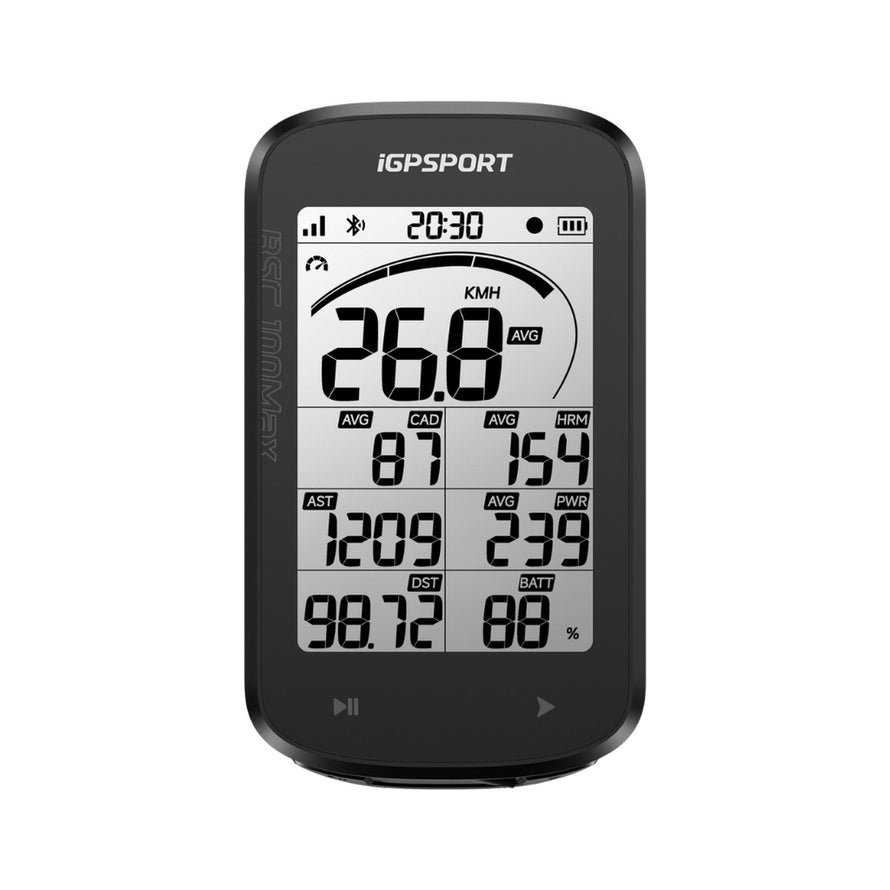 Compteur velo GPS 222 BSC100Max noir avec ecran digital et nombreuses fonctions connectees IGPSPORT