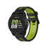 Montre GPS 222 iGPSPORT VeRUN noire et verte affichant heure et données sportives au poignet