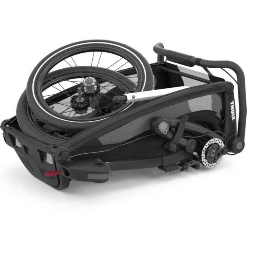 Thule remorque vélo chariot sport pour 2 enfants vue pliée