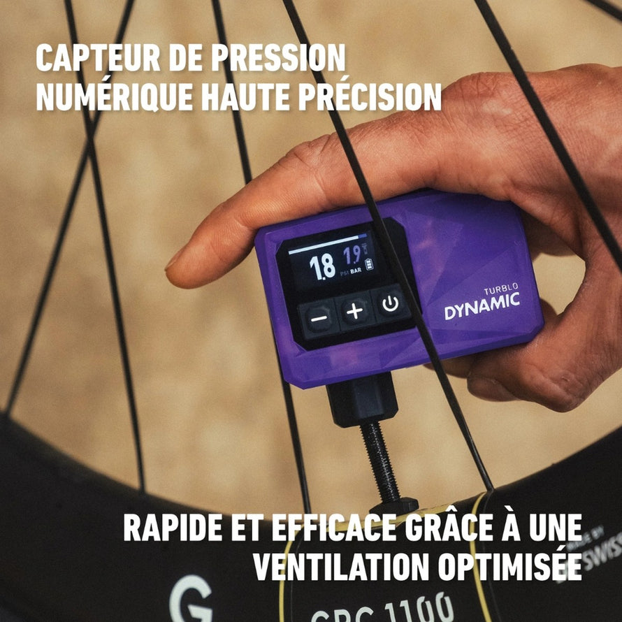 Pompe electrique 444 Dynamic Turblo 2 precision et rapidite pour gonflage pneus velo efficace