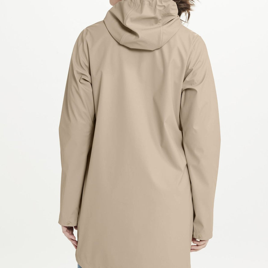 Veste de pluie femme beige 66 Weather Report Petra, coupe courte imperméable et légère pour cyclisme urbain