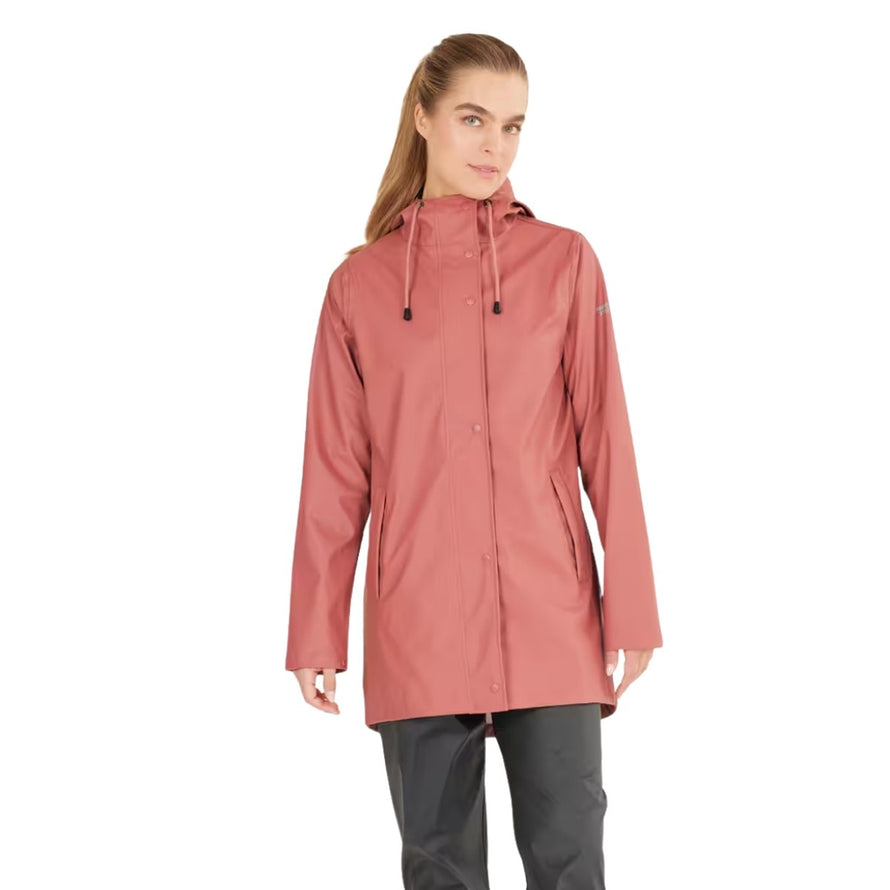 Veste de pluie longue rose Weather Report Petra de 66, imperméable et confortable pour cyclistes femmes