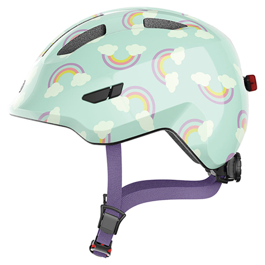 hübscher fahrradhelm ABUS Smiley 3.0 LED Hübscher gemusterter Baby- und Kinderfahrradhelm