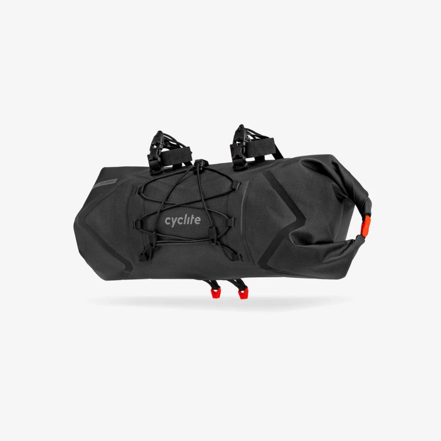 Sacoche de cintre Cyclite Roll Bag 02 77, noire, résistante et imperméable pour vélo
