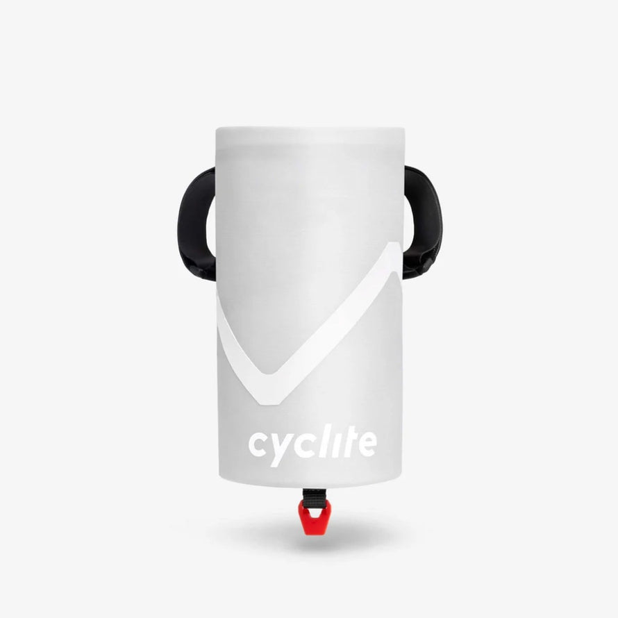 Sacoche de potence velo 77 Cyclite Foud pouch 02 vue avant avec logo blanc et fixation rouge