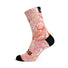 Chaussettes cyclisme Sox 777 motif comics super mom rose orange avec talon noir pour cyclistes passionnés