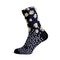 Chaussettes cyclisme Sox 777 bleu marine avec motif marguerites blanches pour cyclistes élégants