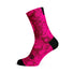 Chaussettes cyclisme Sox 777 motif smiley rose et noir pour cyclistes audacieux et modernes