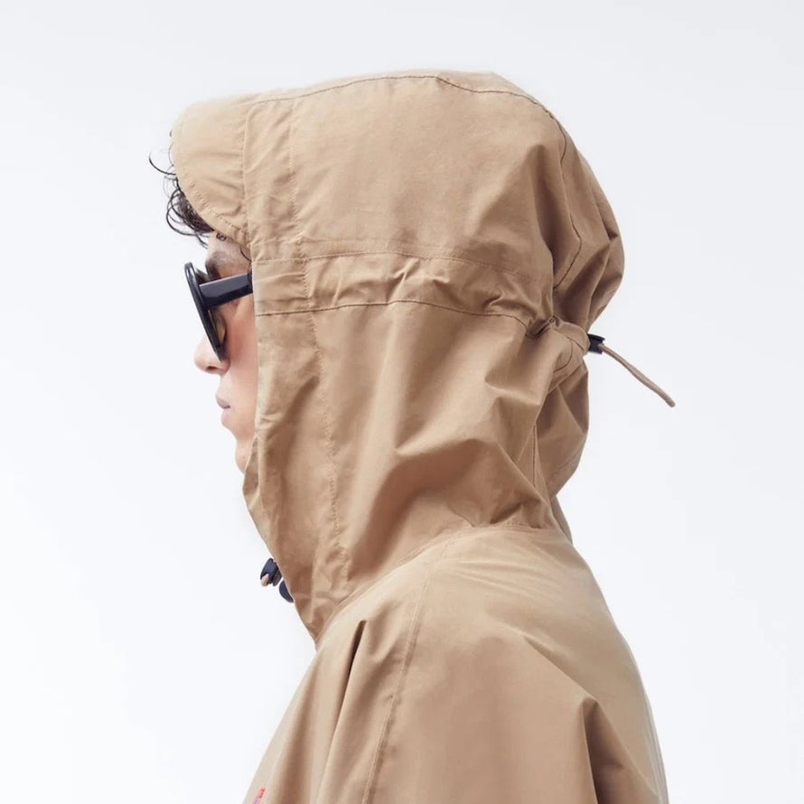 Cape de pluie vélo unisexe 998 Flotte Liberté beige avec capuche réglable imperméable