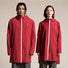 Cape de pluie velo unisexe 998 modele Flotte Liberte impermee rouge avec zip blanc