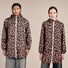 Veste de pluie imperméable 998 Amelot Flotte unisexe motif léopard avec capuche et zip blanc