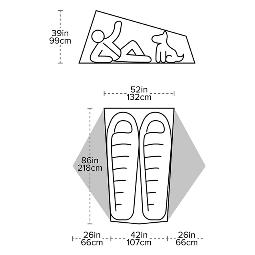 Big Agnes Tiger wall UL2 schema dimensions