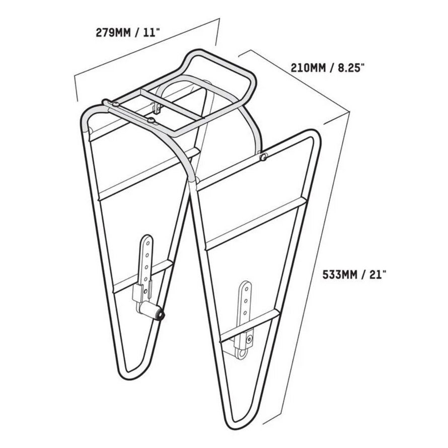 Blackburn Outpost Front World Touring Rack dimensions