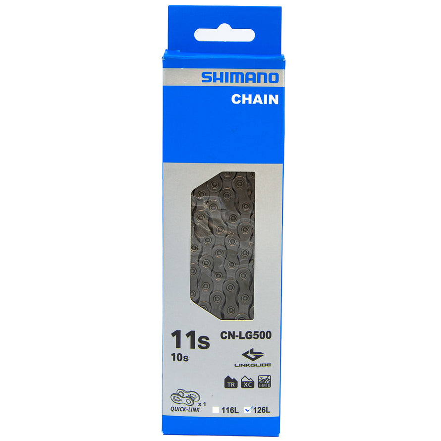Chaîne vélo Shimano CUES CN-LG500 9-10-11 vitesses 126 maillons