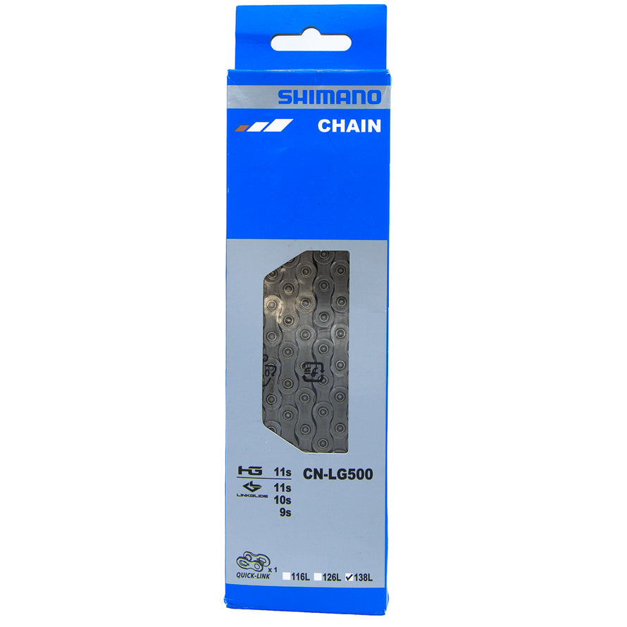Chaîne vélo Shimano CUES CN-LG500 9-10-11 vitesses 138 maillons