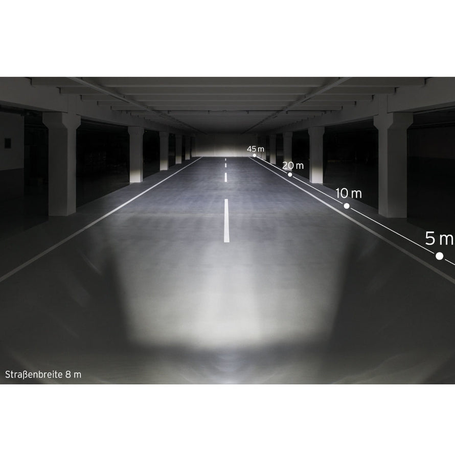 Exemple portée lumière Eclairage Dynamo avant de vélo IQ-XS