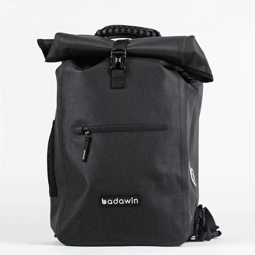 Sac à dos vélo réfléchissant convertible sacoche Badawin Nyx 3-en-1 - Schwarz Reflektierend / 28 L