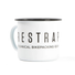Grande tasse émaillée Restrap blanche, mug robuste pour le bikepacking, le camping et le bivouac