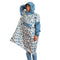 Poncho vélo femme Poule Party leopard bleu