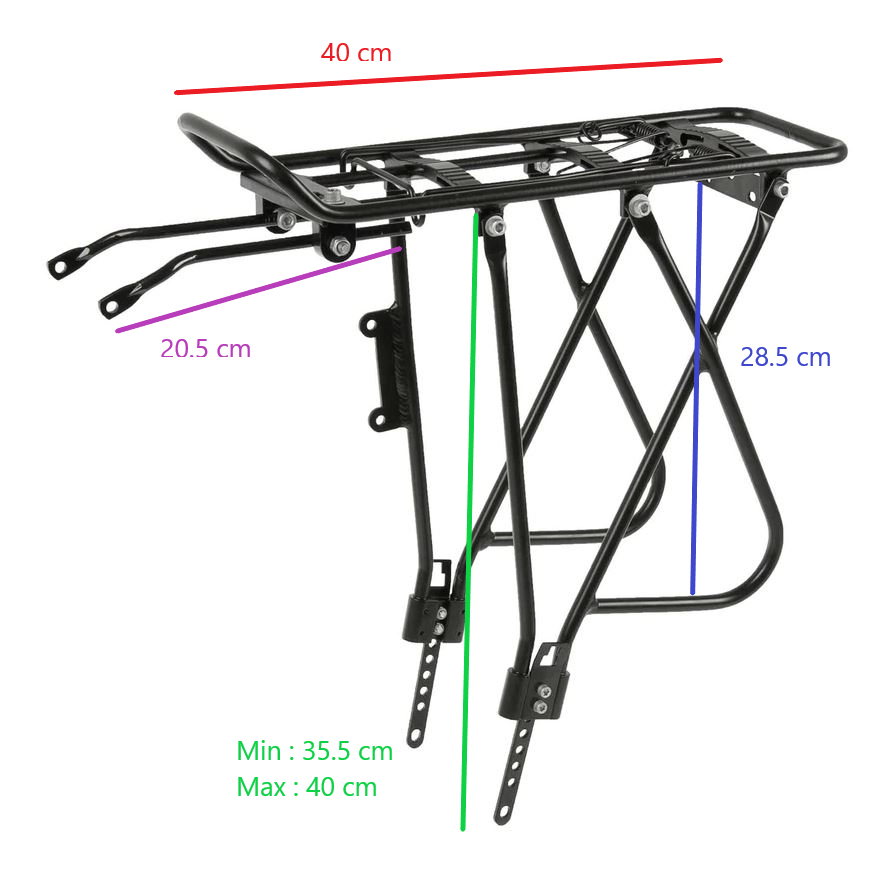 Hebie 2260400700 Cavaletto Posteriore Ax Regolabile 26 28 Nero Cavale - Foto 2