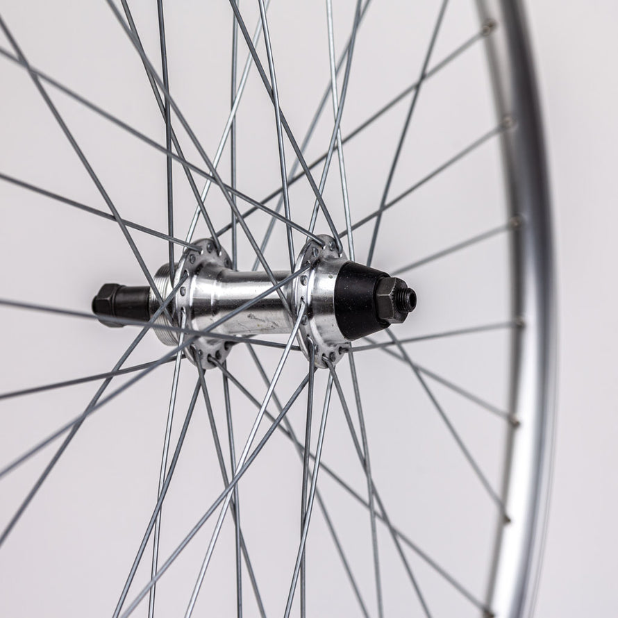 Ruota anteriore bici città 28 doppia parete argento ELOPS Ruota anteriore bici città 28 doppia parete argento ELOPS