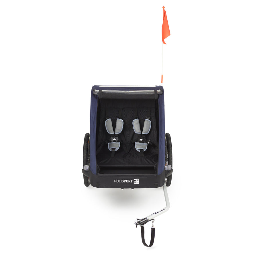 Remorque vélo enfant 2 places pliable avec suspension Polisport - #2