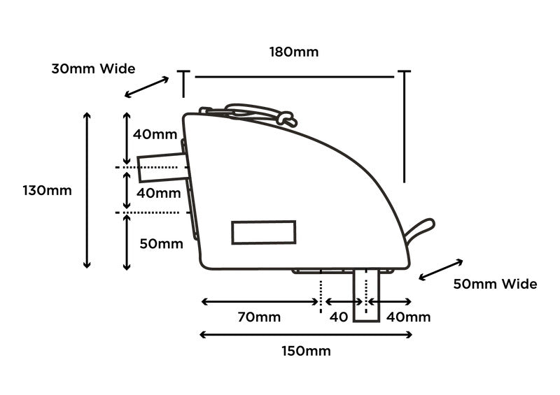 Dimensions de la sacoche Restrap Top Tube arrière