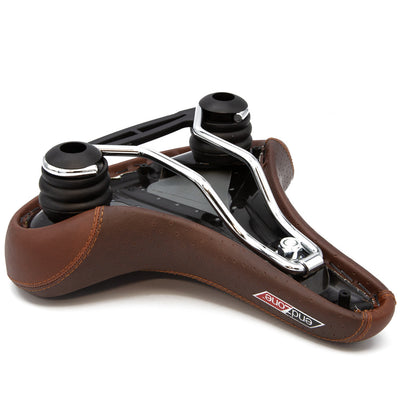 Selle VELO Cruiser sans ressort cuir brun / texture toile