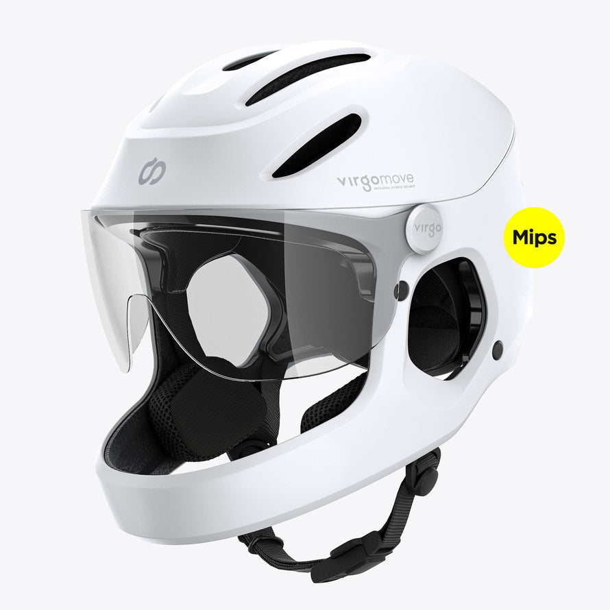 casque velo electrique virgo integral mips blanc profil lateral