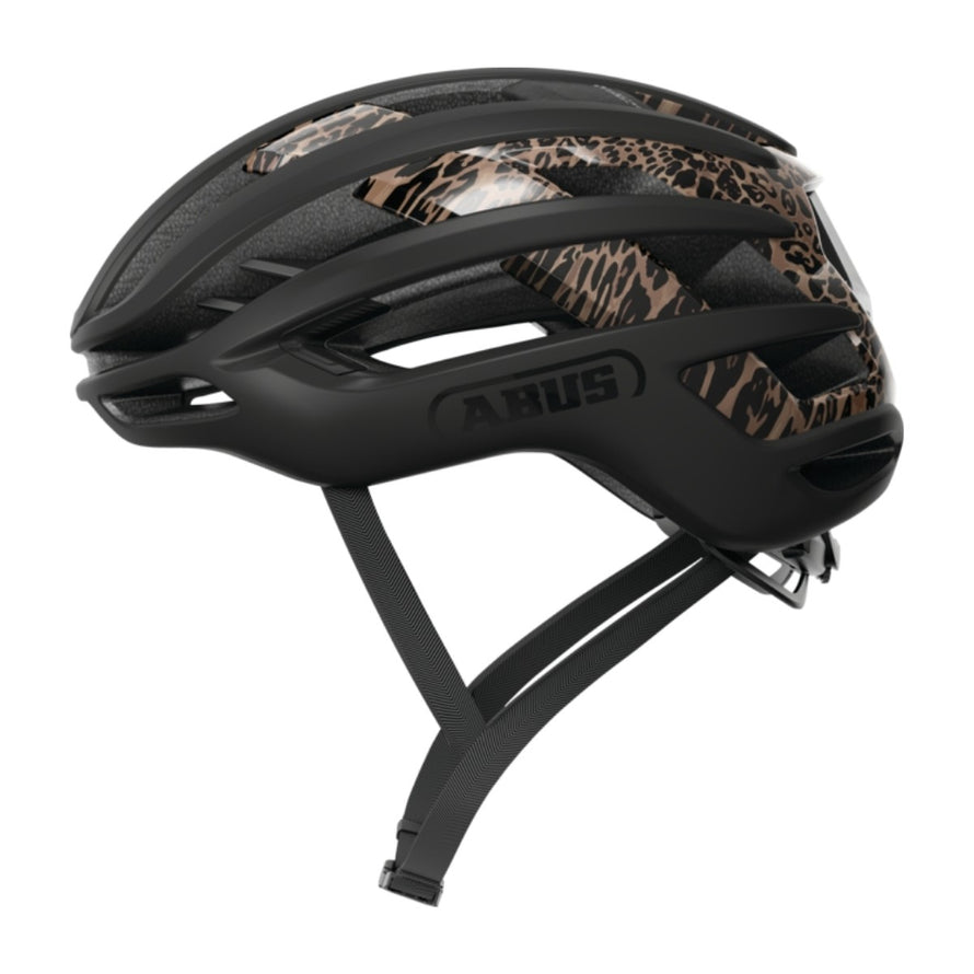 Casque velo ABUS AirBreaker 2.0 motif leopard, leger et aerodynamique pour cyclistes exigeants