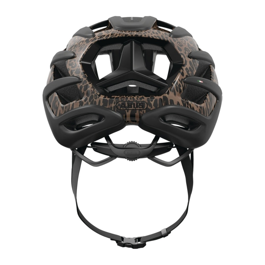 Casque velo route ABUS AirBreaker 2.0 motif leopard, leger et aero pour une ventilation et securite superieures