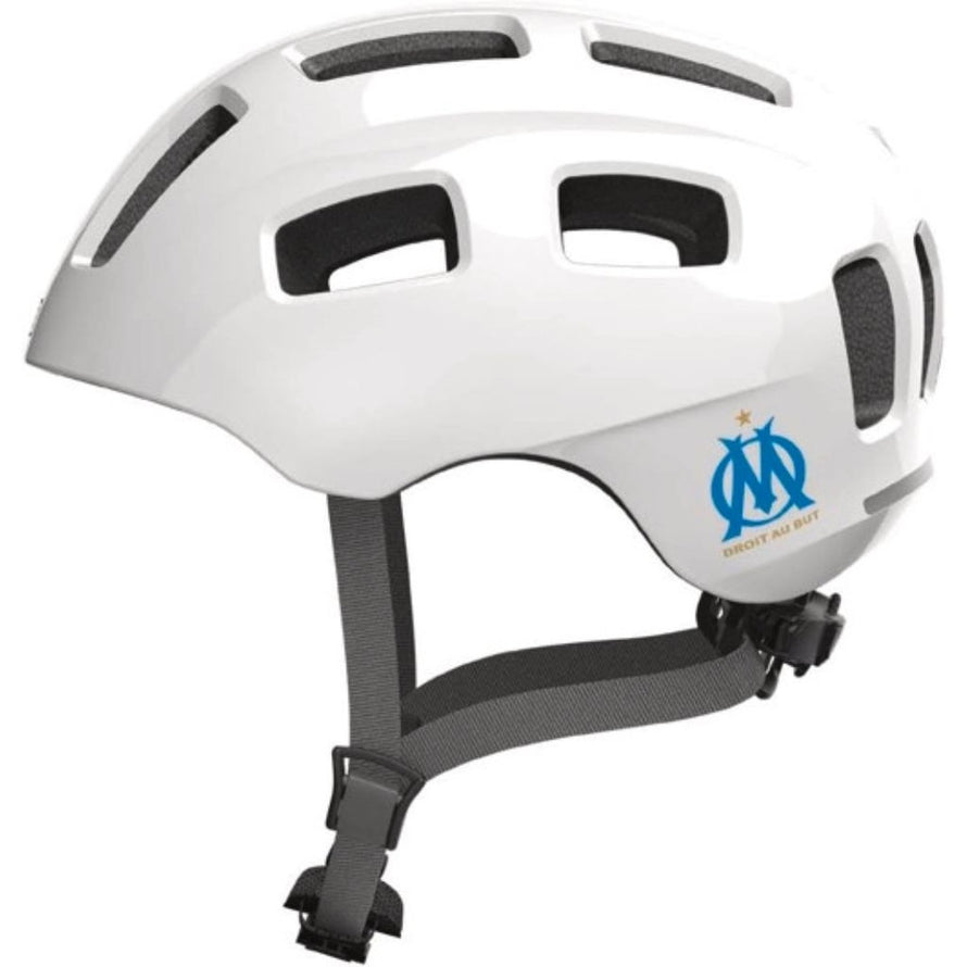 Casque velo enfant Abus Youn-I 2.0 Supporter OM blanc mat, leger et securisant pour petits cyclistes