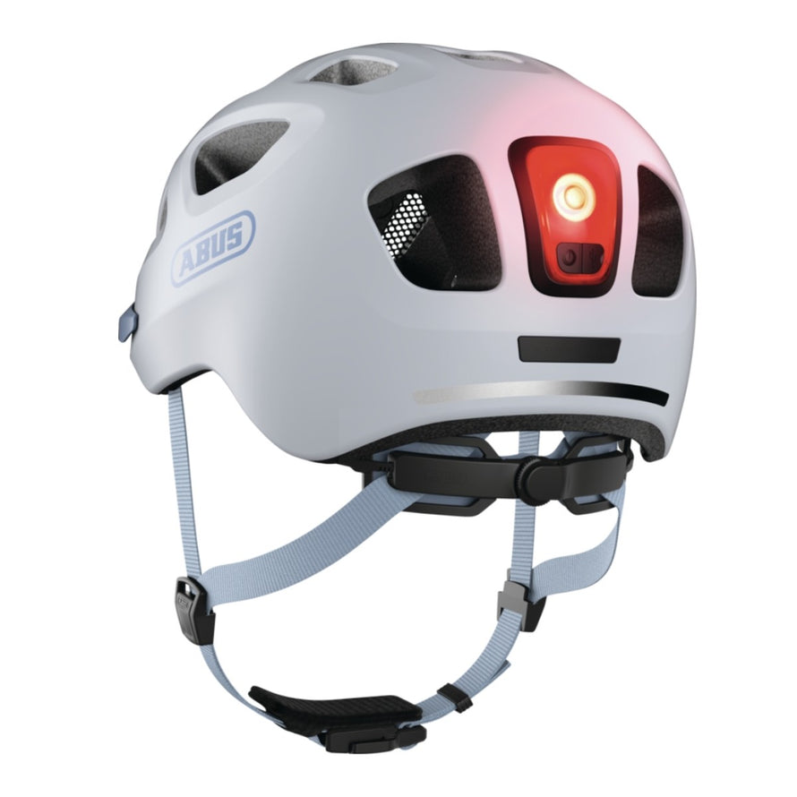 Casque vélo urbain Abus Youn-I 3.0 ACE avec feu arrière LED bleu pour visibilité et sécurité renforcées en ville