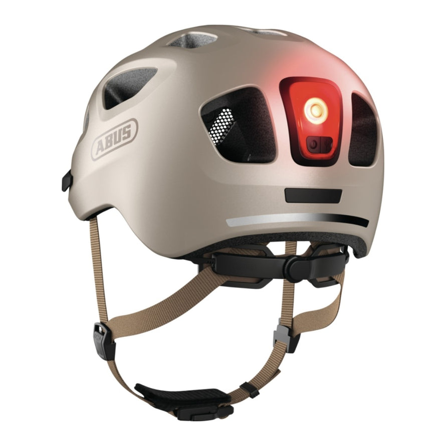 Casque velo urbain Abus Youn-I 3.0 ACE avec feu arriere LED actif pour securite et confort en ville