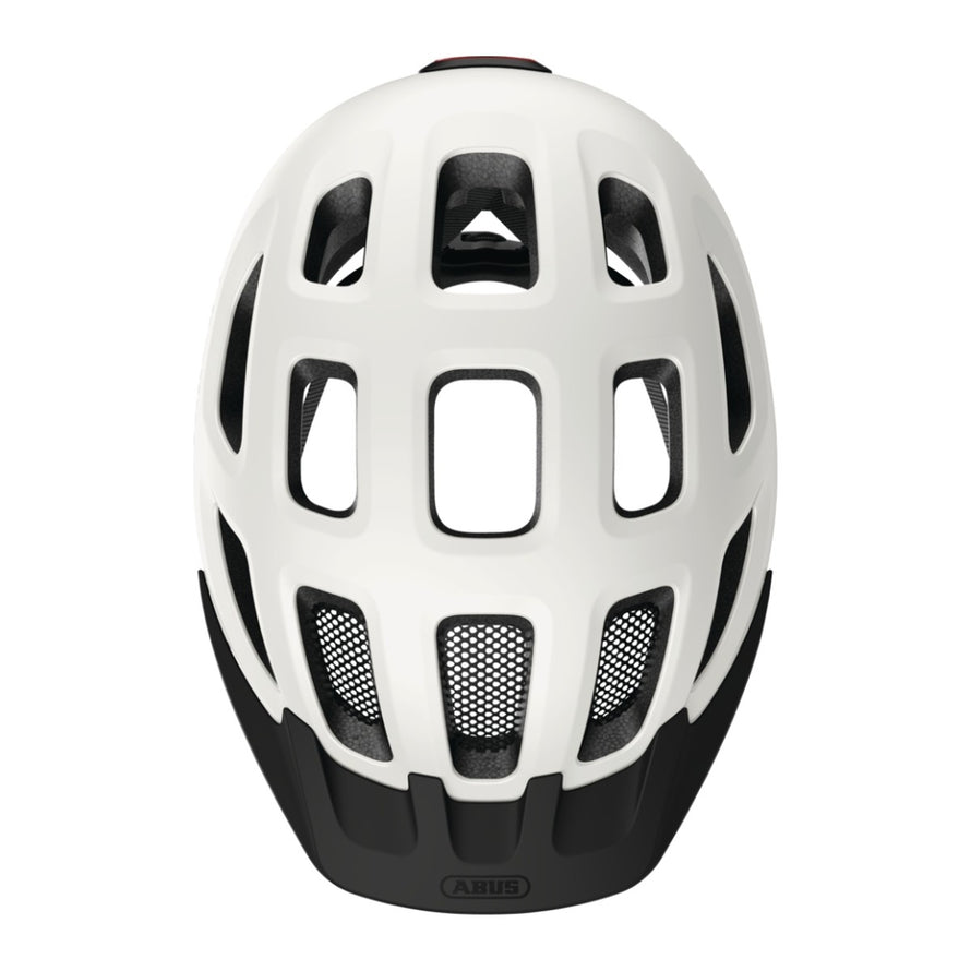 Casque velo urbain Abus Youn-I 3.0 ACE blanc avec ventilation et feu LED arriere pour securite urbaine