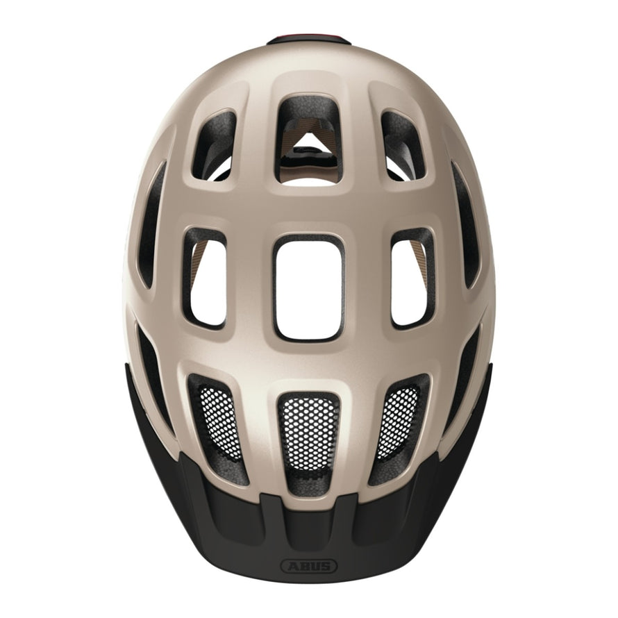Casque velo urbain Abus Youn-I 3.0 ACE vue dessus avec ventilation et feu arriere LED pour securite