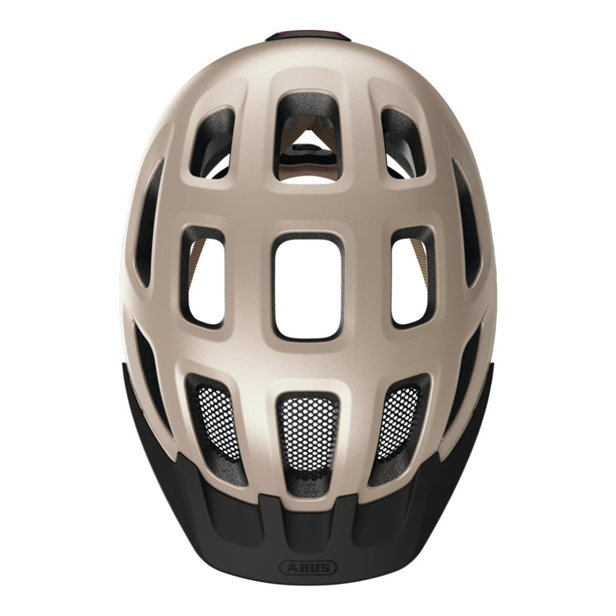 Casque velo urbain Abus Youn-I 3.0 ACE vue dessus avec ventilation et feu LED arriere pour securite